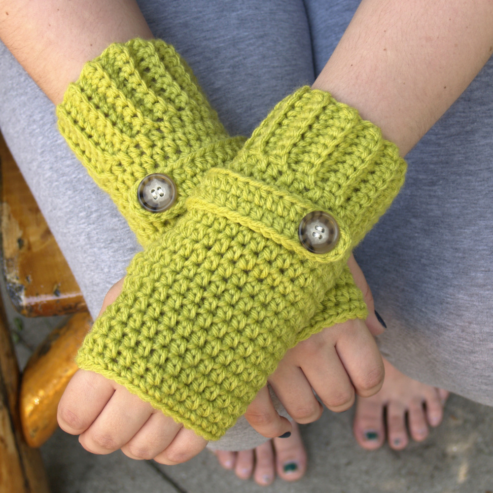 Spring Green Fingerless Wristlets - MADE TO ORDER